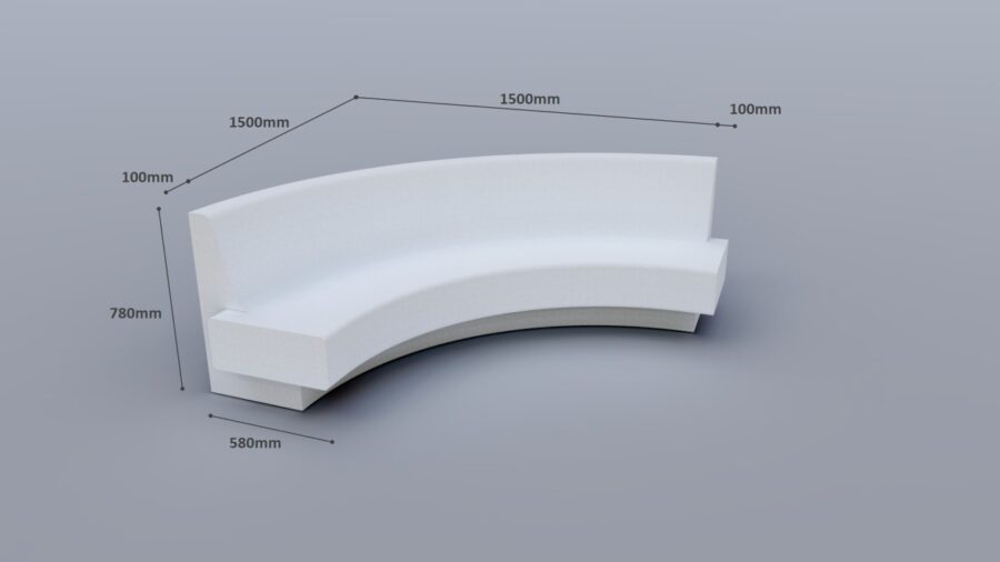 Arco Outdoor Bench - GRC Concrete - Image 4